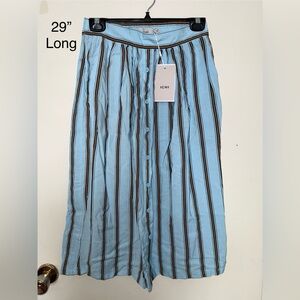 ICHI Blue Striped Skirt